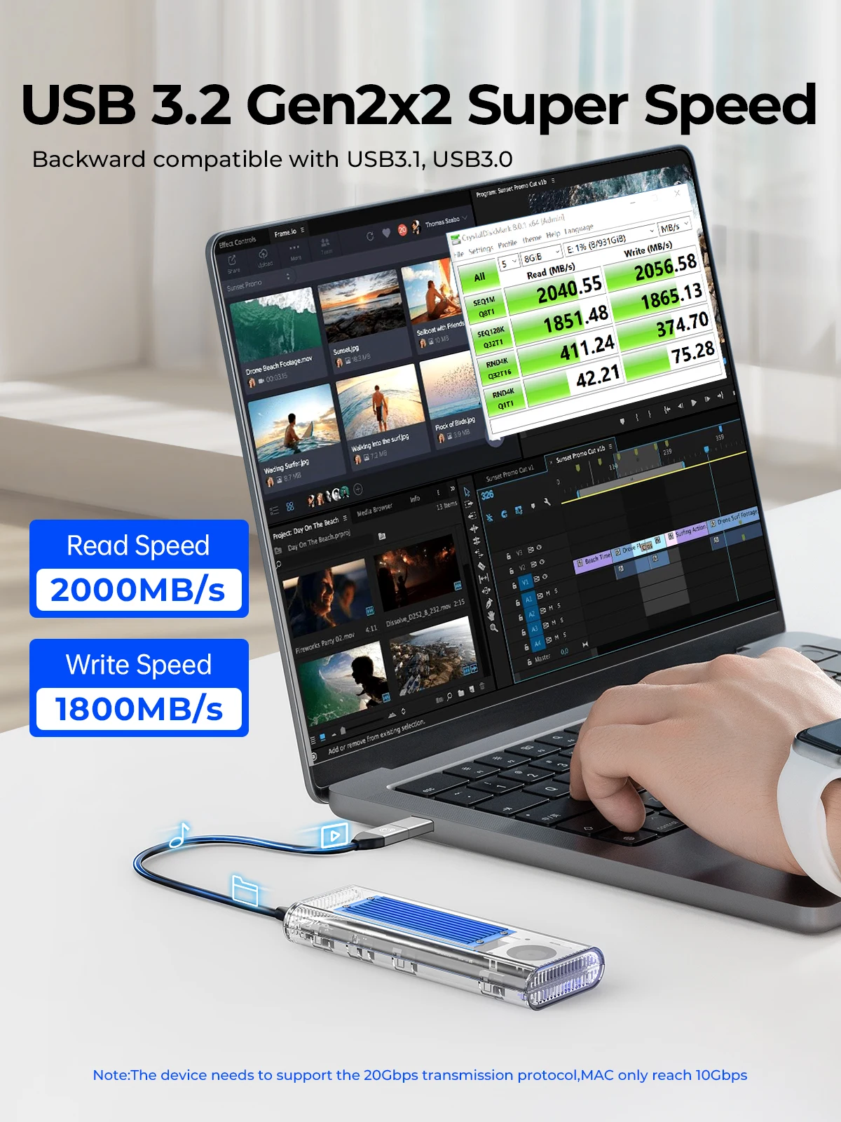 ORICO 20Gbps M.2 NVMe SSD حافظ - مراجعة Thunderbolt 4 External Ssd 4Tb وسعره